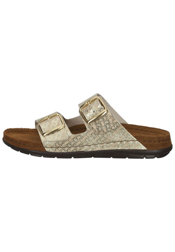 Rohde Pantoletten Lederimitat Gold - surf4shoes