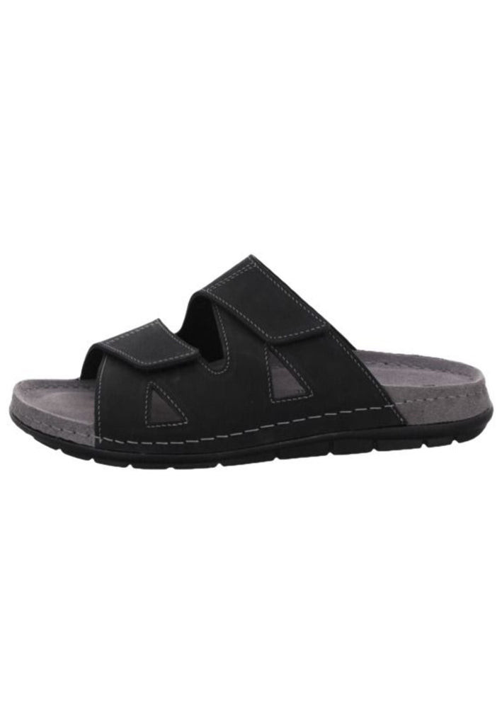 Rohde Pantoletten Leder Schwarz - surf4shoes