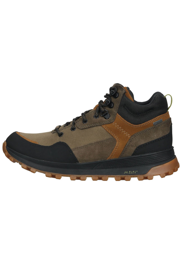 Clarks Wanderschuhe Leder/Textil Oliv/Braun - surf4shoes