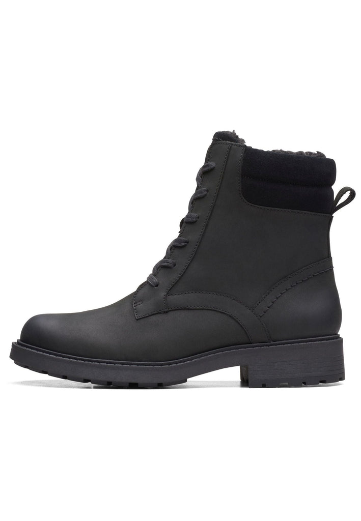 Clarks Stiefelette Leder Schwarz Warmfutter - surf4shoes