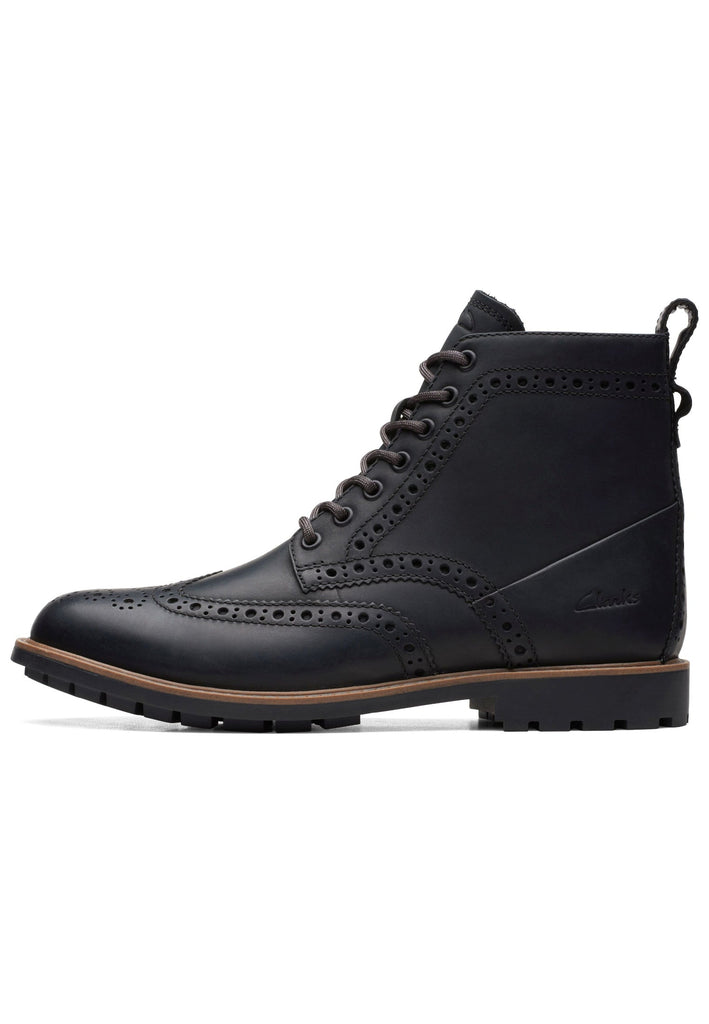 Clarks Stiefelette Leder Schwarz - surf4shoes