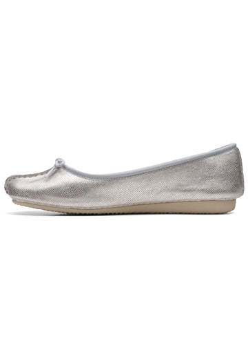 Clarks Ballerinas Leder Silber - surf4shoes