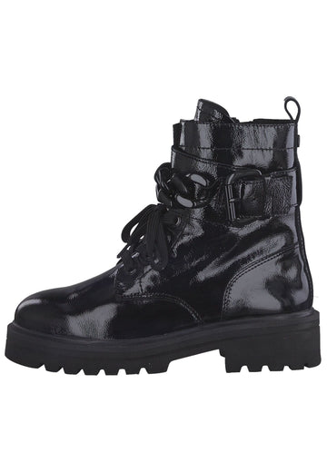 Caprice Stiefelette Leder Schwarz Lack - surf4shoes