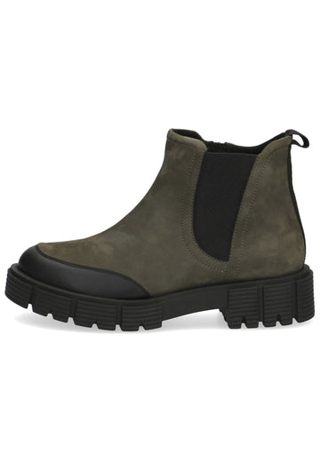 Caprice Stiefelette Leder/Textil Dunkelgrün - surf4shoes