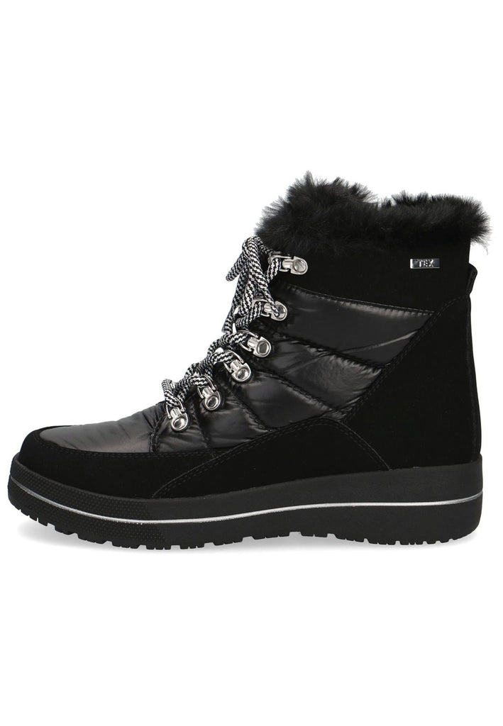 Caprice Stiefelette Lederimitat/Textil Schwarz Warmfutter - surf4shoes