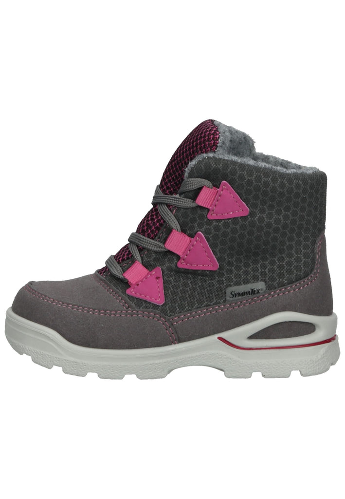 Pepino Stiefelette Lederimitat/Textil Grau/Pink Warmfutter - surf4shoes
