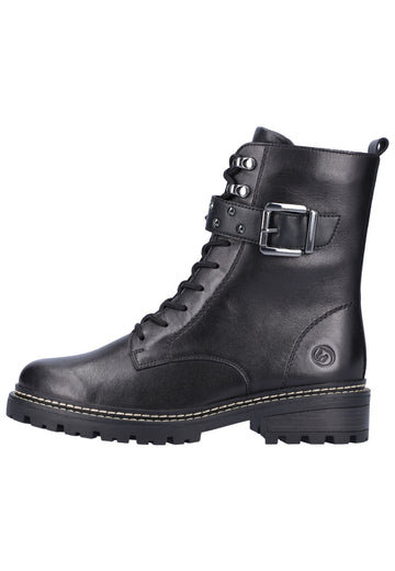 Remonte Stiefelette Glattleder Schwarz Warmfutter - surf4shoes