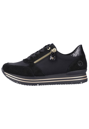 Remonte Sneaker Lederimitat Schwarz - surf4shoes