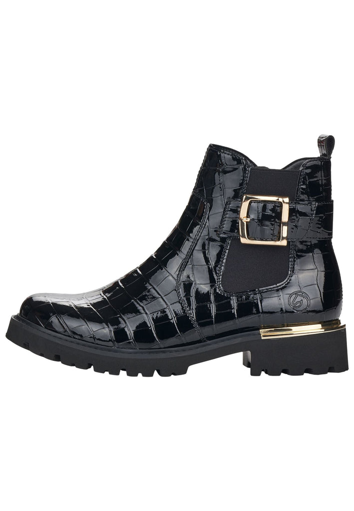 Remonte Stiefelette Lederimitat Schwarz - surf4shoes