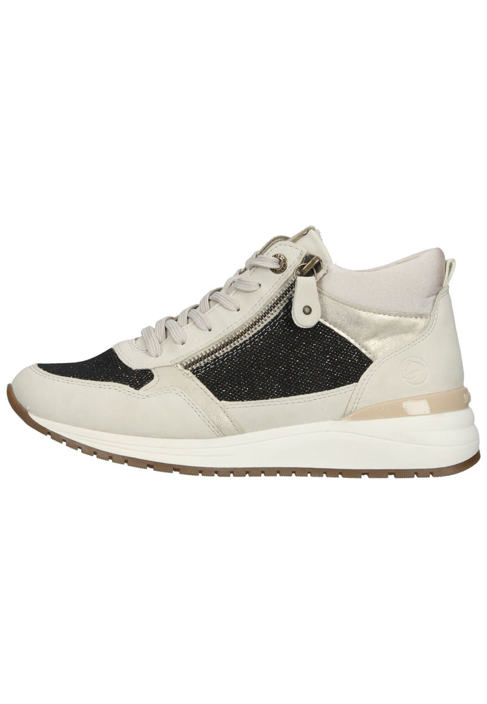 Remonte Sneaker Lederimitat Beige/Schwarz - surf4shoes