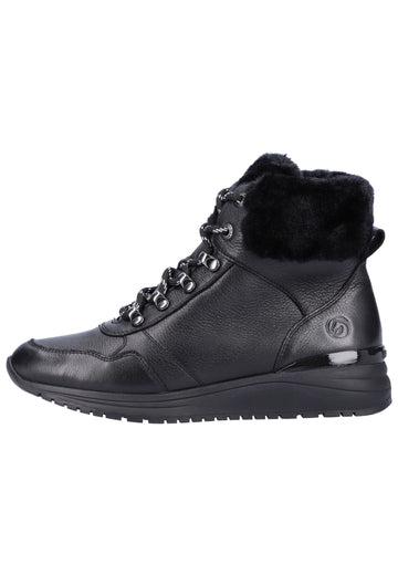 Remonte Stiefelette Glattleder Schwarz Warmfutter - surf4shoes
