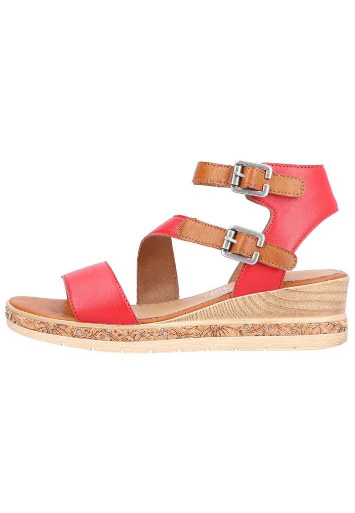 Remonte Sandalen Lederimitat Rot/Braun - surf4shoes