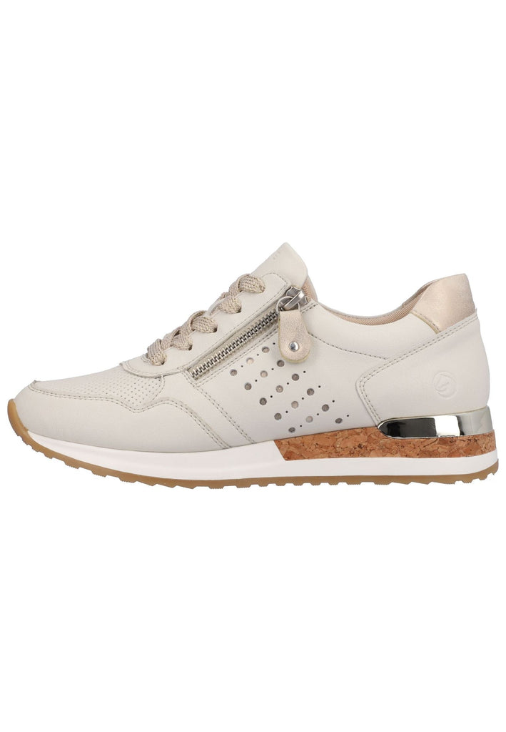 Remonte Sneaker Glattleder Weiß/Beige - surf4shoes