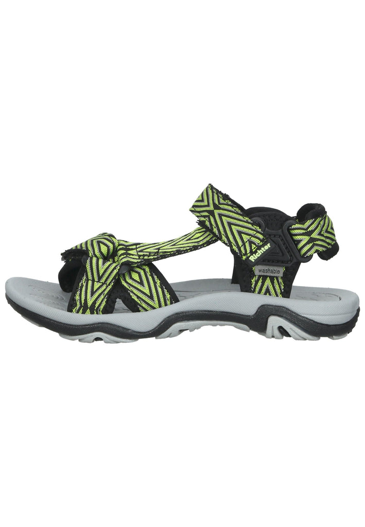 Richter Sandalen Textil Schwarz/Gelb - surf4shoes