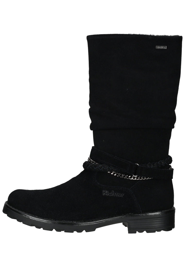 Richter Stiefel Veloursleder Schwarz Warmfutter - surf4shoes
