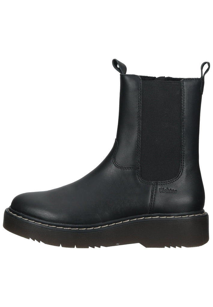 Richter Stiefelette Leder/Textil Schwarz - surf4shoes