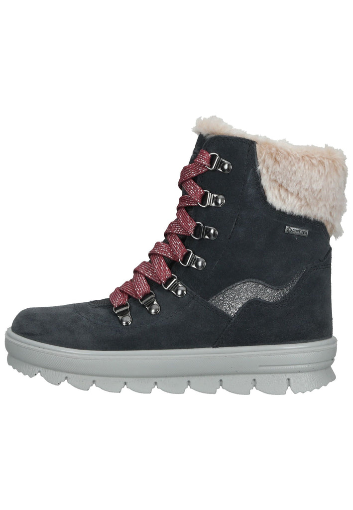 Superfit Stiefelette Veloursleder/Textil Grau/Pink Warmfutter - surf4shoes