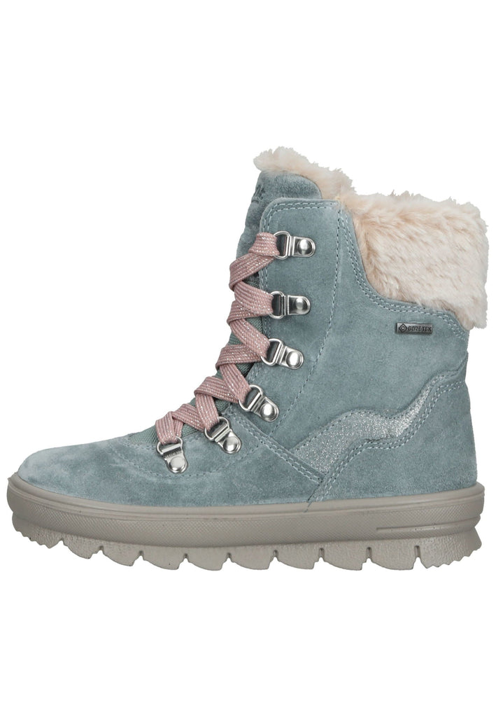Superfit Stiefelette Veloursleder/Textil Hellgrün Warmfutter - surf4shoes