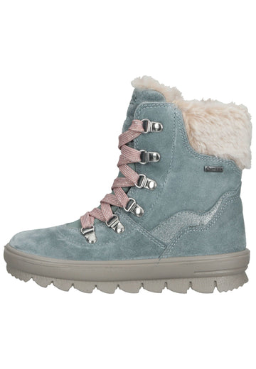 Superfit Stiefelette Veloursleder/Textil Hellgrün Warmfutter - surf4shoes