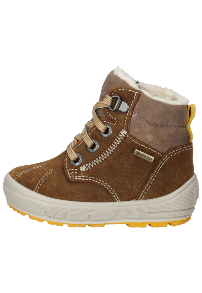 Superfit Stiefelette Veloursleder/Textil Braun/Gelb Warmfutter - surf4shoes