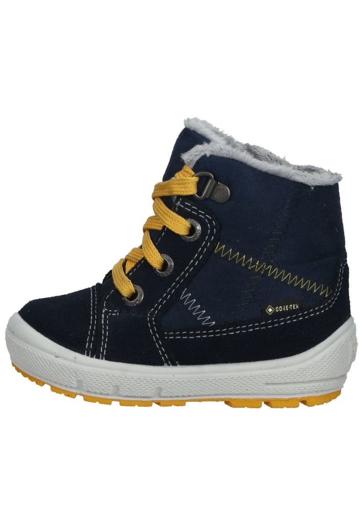 Superfit Stiefelette Veloursleder/Textil Blau/Gelb Warmfutter - surf4shoes