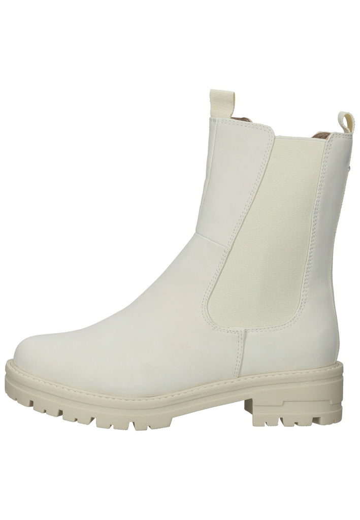 Jana Stiefelette Lederimitat/Textil Ivory - surf4shoes