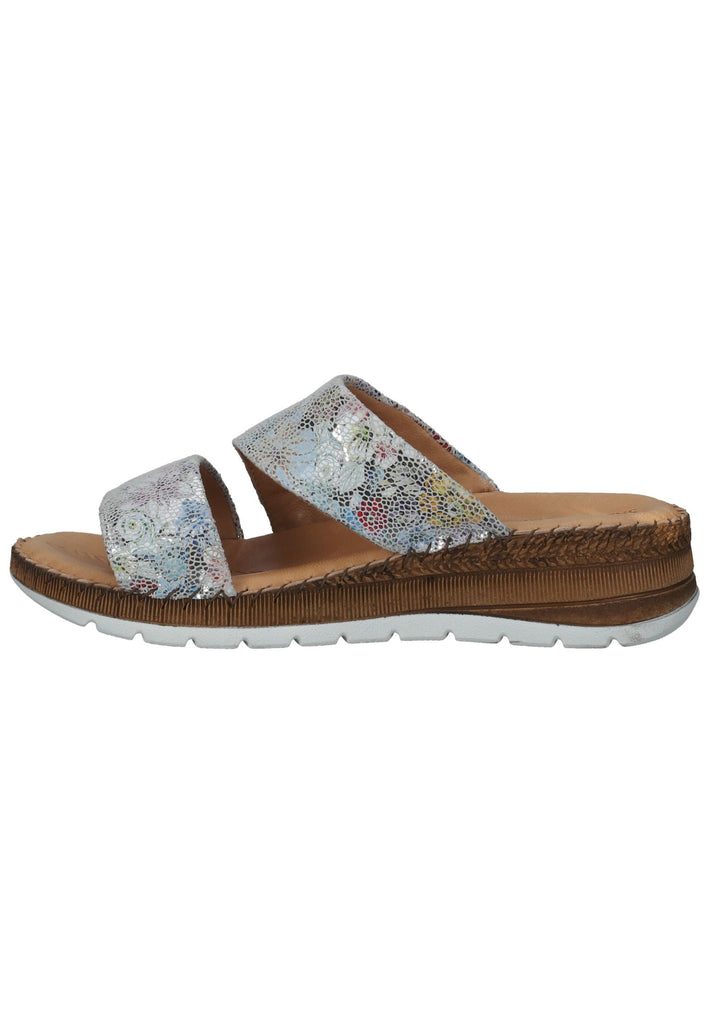 Salamander Pantoletten Glattleder Silber - surf4shoes