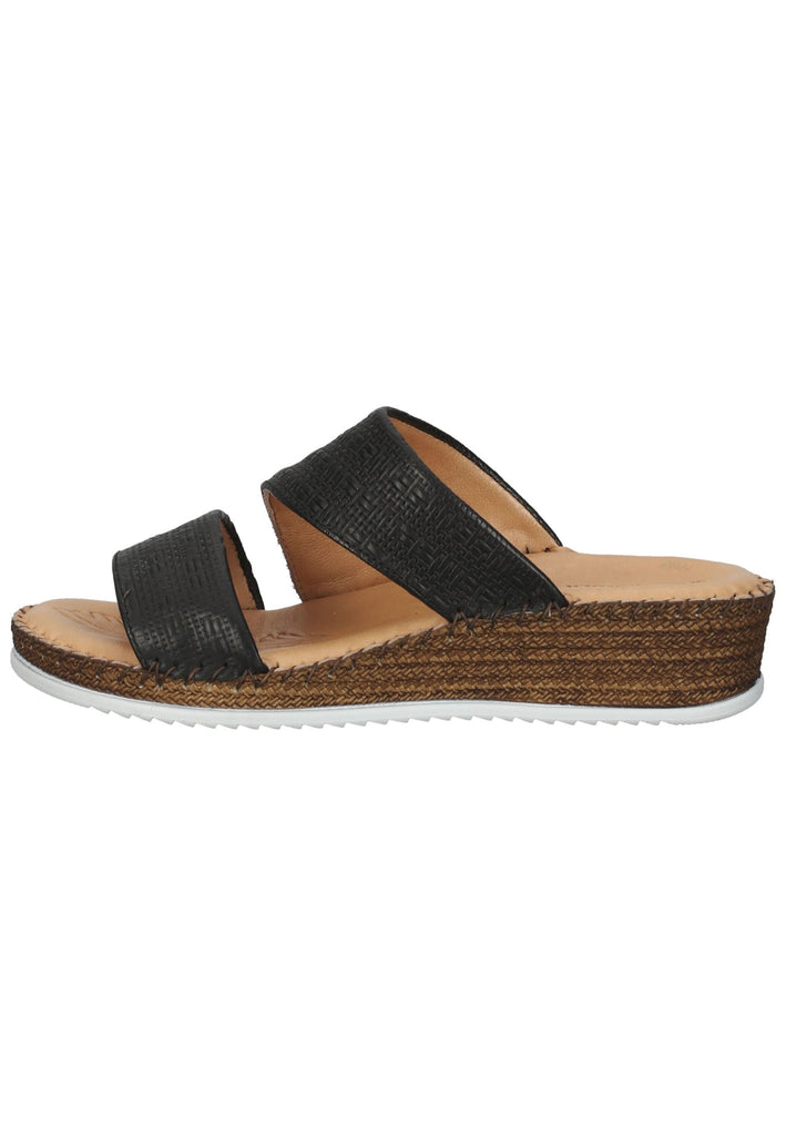 Salamander Pantoletten Leder Schwarz - surf4shoes