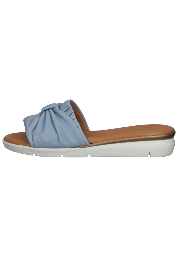 Salamander Pantoletten Glattleder Hellblau - surf4shoes