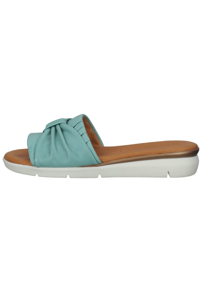 Salamander Pantoletten Glattleder Türkis - surf4shoes