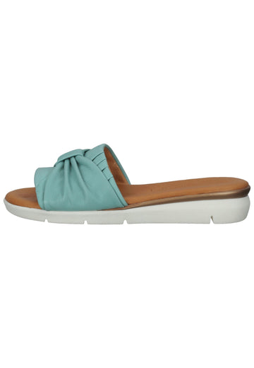 Salamander Pantoletten Glattleder Türkis - surf4shoes