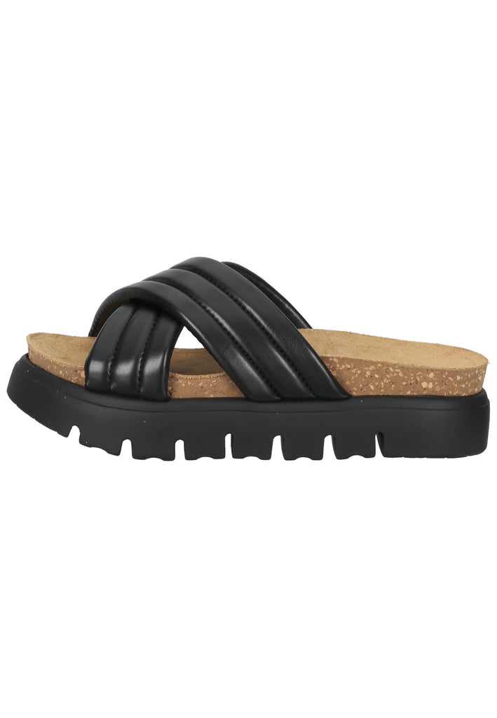 Lazamani Pantoletten Leder Schwarz - surf4shoes