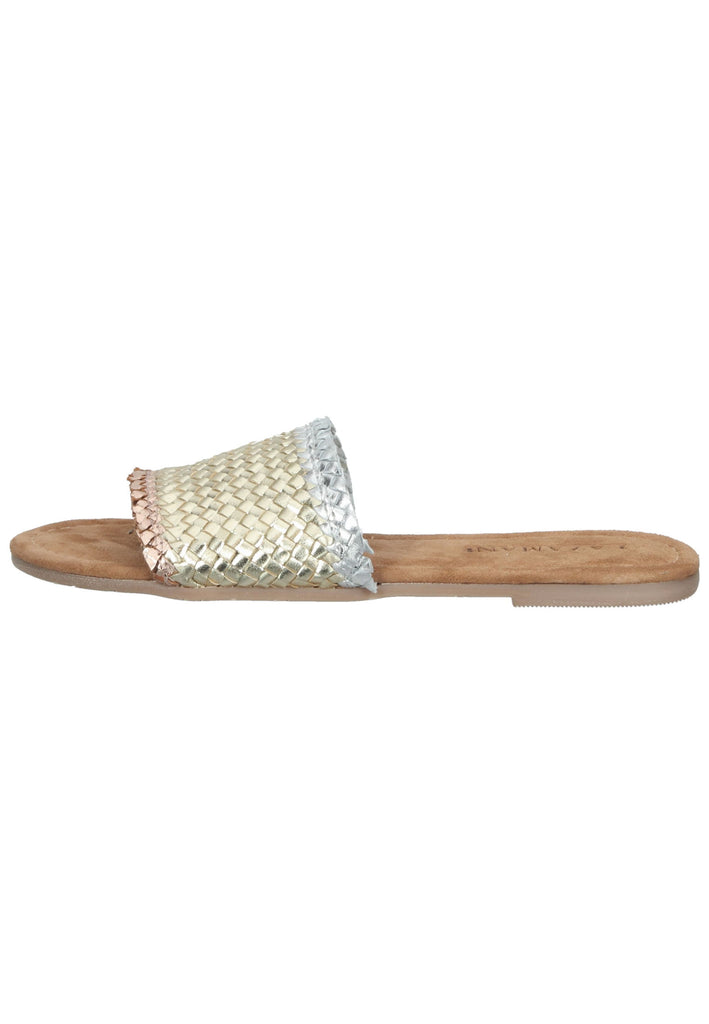 Lazamani Pantoletten Leder Gold - surf4shoes