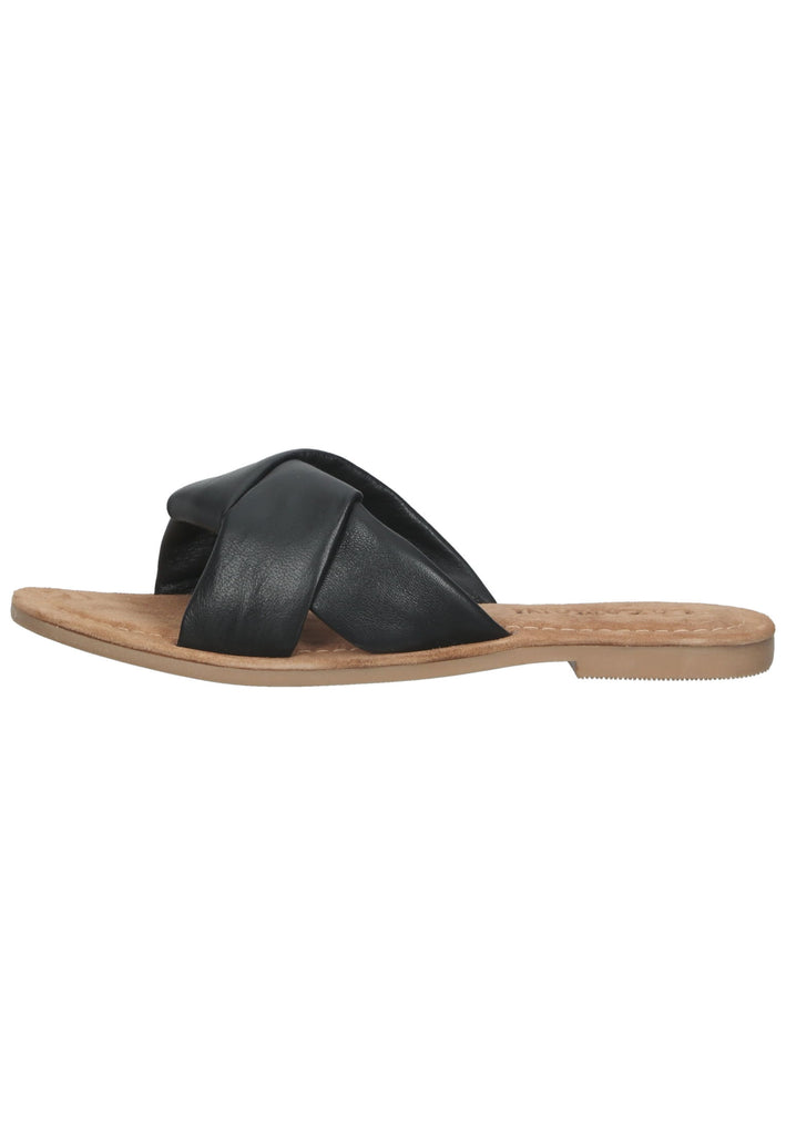 Lazamani Pantoletten Leder Schwarz - surf4shoes