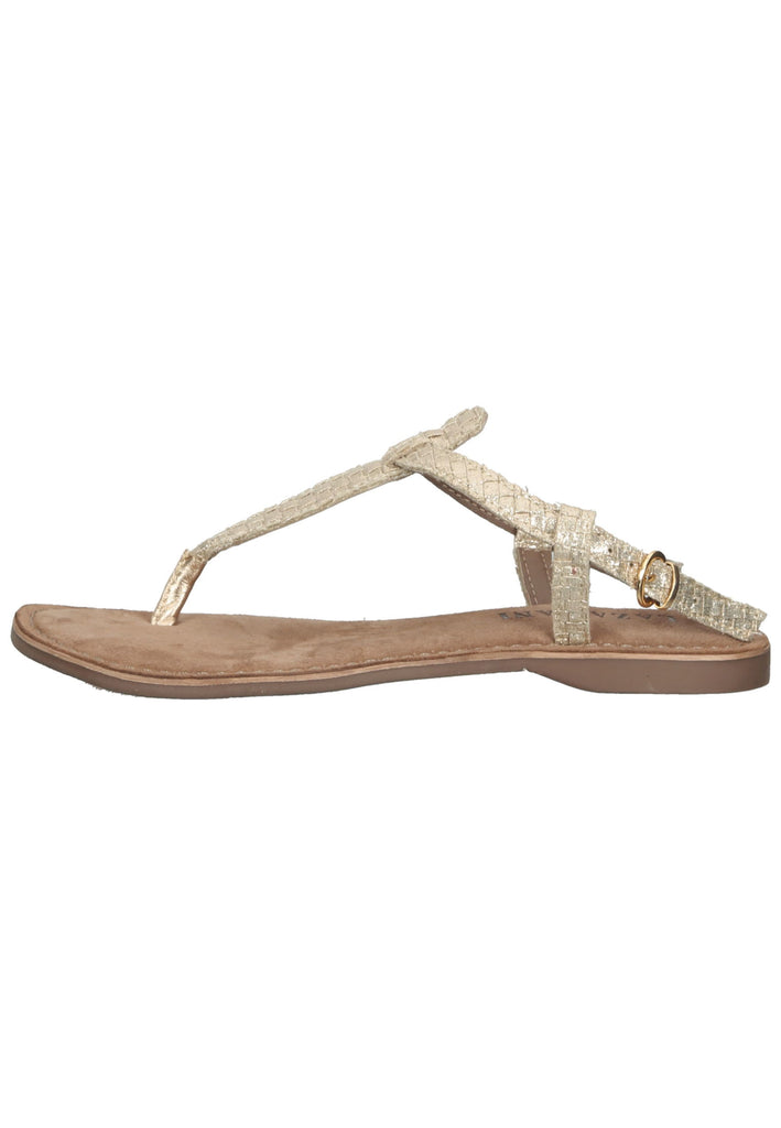 Lazamani Zehensteg Lederimitat/Textil Gold - surf4shoes