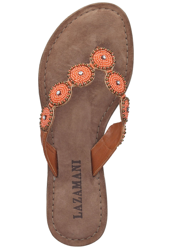 Lazamani Zehensteg Leder Orange - surf4shoes