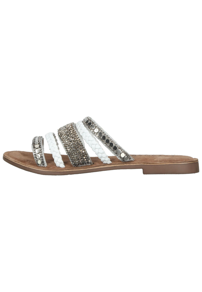 Lazamani Pantoletten Leder Weiß - surf4shoes