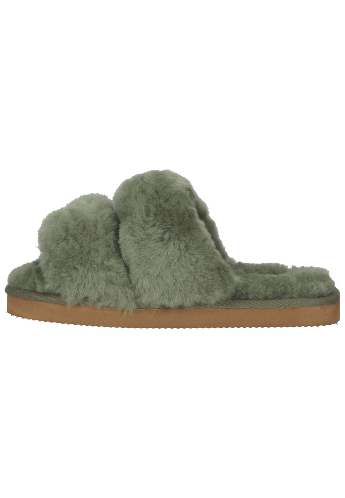Shepherd Hausschuhe Lammfell Grün - surf4shoes