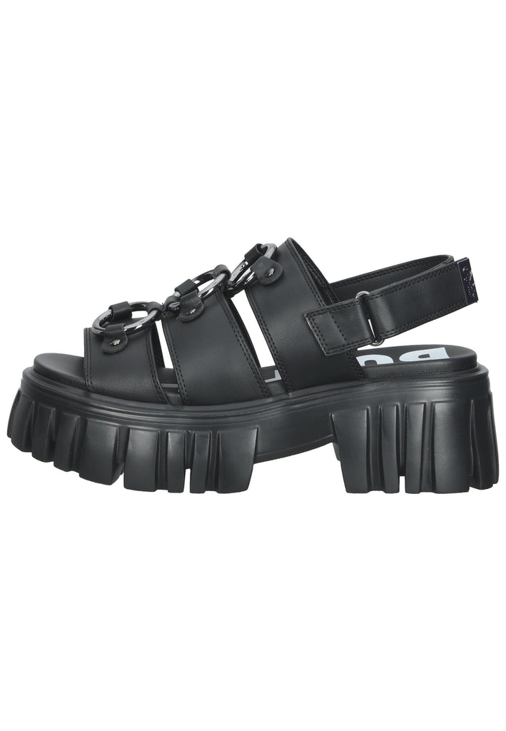 Buffalo Sandalen Lederimitat Schwarz - surf4shoes