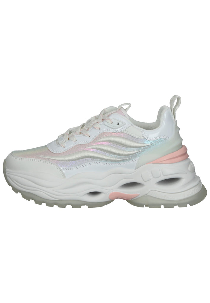 Buffalo Sneaker Lederimitat/Textil Weiß/Rosa - surf4shoes