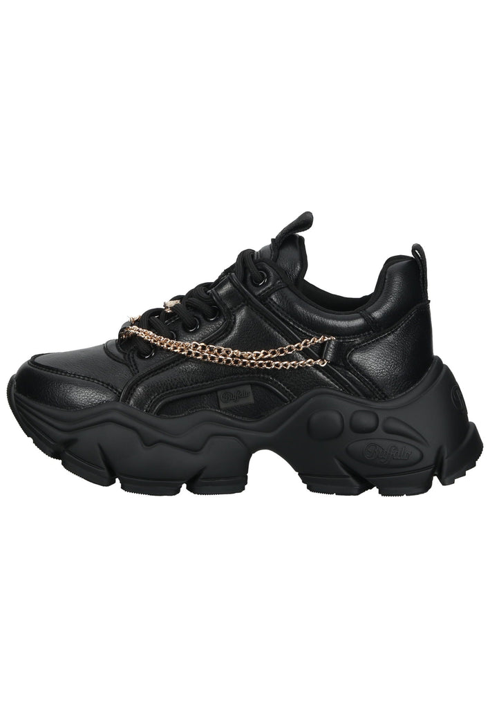Buffalo Sneaker Lederimitat Schwarz/Gold - surf4shoes