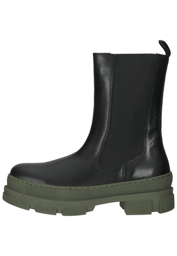 Steve Madden Stiefelette Leder/Textil Schwarz/Grün - surf4shoes
