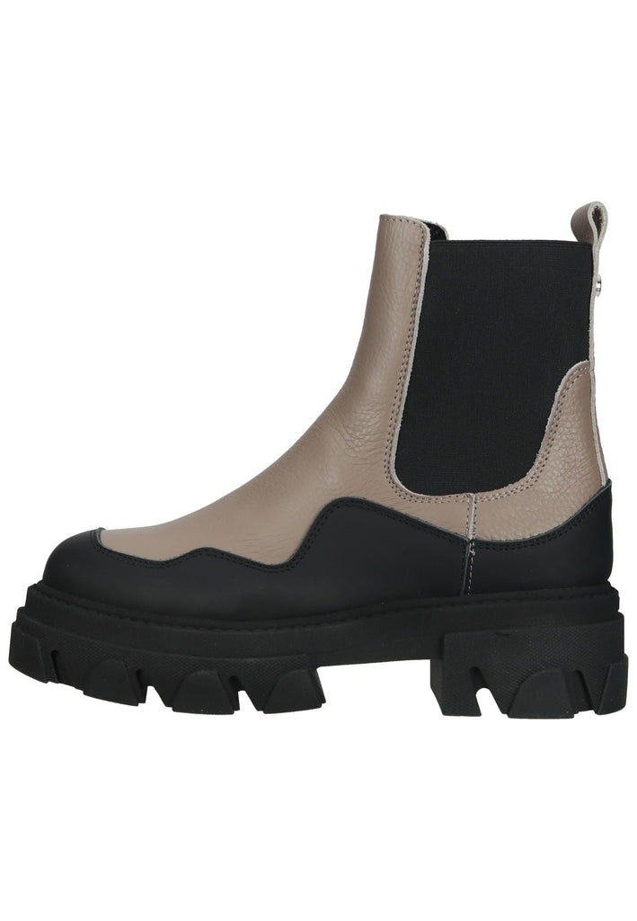 Steve Madden Stiefelette Leder/Textil Beige/Schwarz - surf4shoes