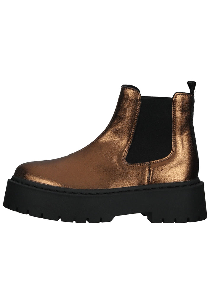 Steve Madden Stiefelette Leder/Textil Braun/Gold - surf4shoes