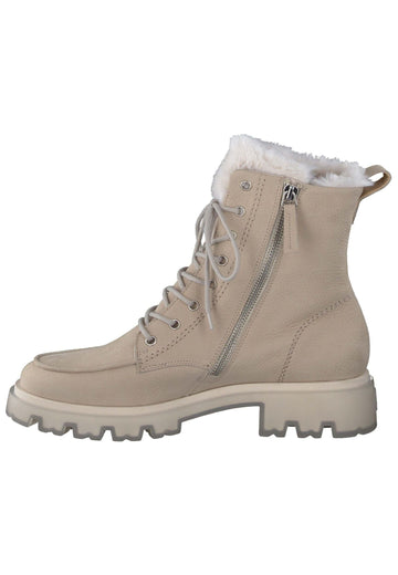 Paul Green Stiefelette Nubukleder Beige Warmfutter - surf4shoes