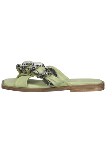 ILC Pantoletten Leder Hellgrün - surf4shoes