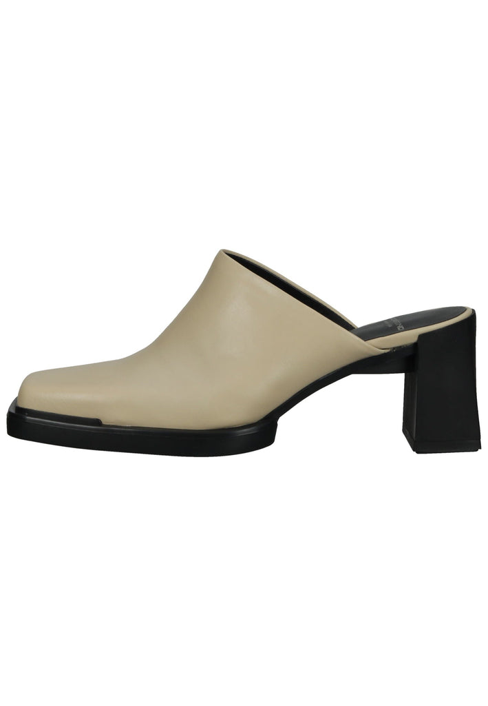 Vagabond Pantoletten Leder Beige/Schwarz - surf4shoes