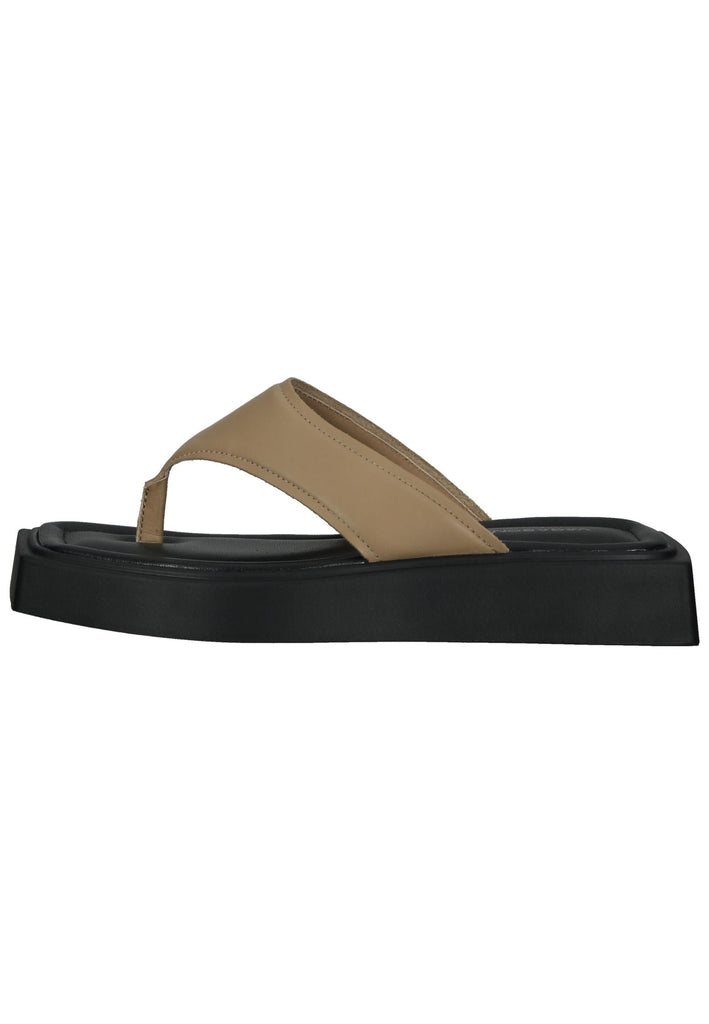 Vagabond Zehensteg Leder Beige/Schwarz - surf4shoes