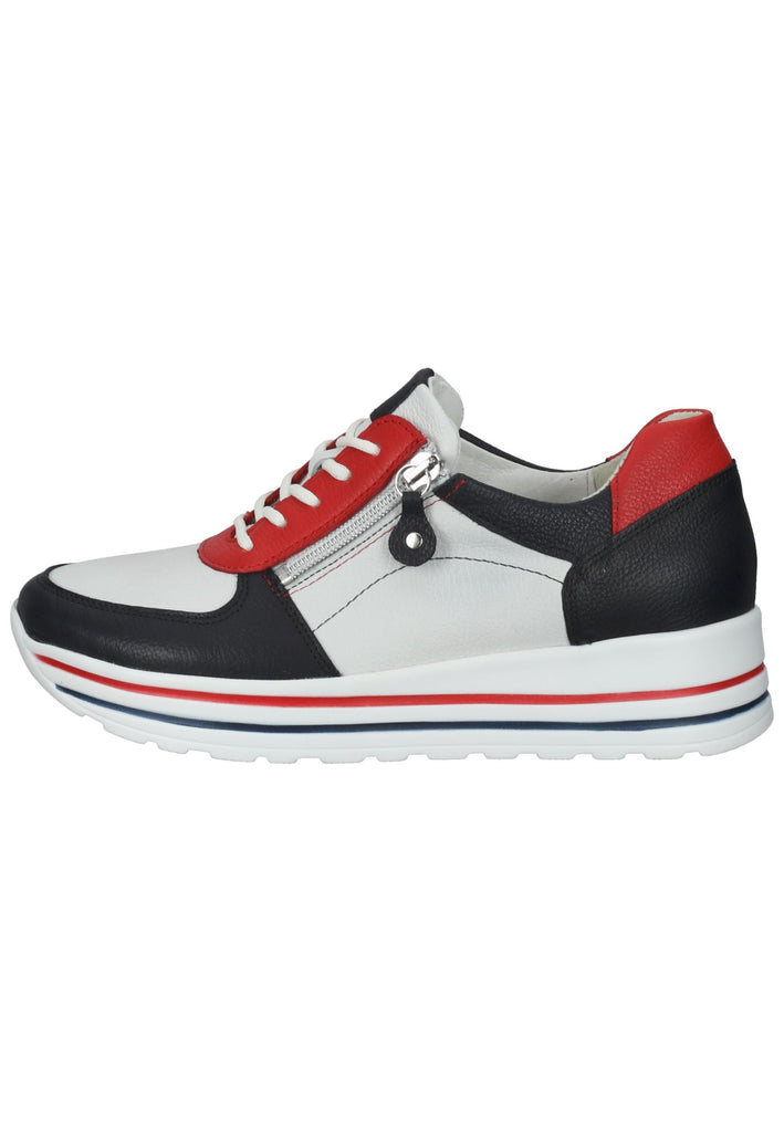 Waldläufer Sneaker Leder Weiss/Rot/Blau - surf4shoes