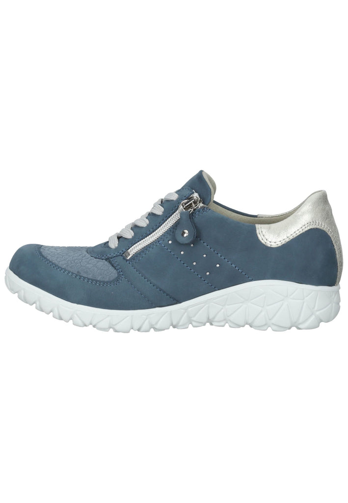 Waldläufer Sneaker Leder/Textil Blau/Silber - surf4shoes